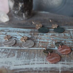 Dual Metal Dainty Dangle Earrings